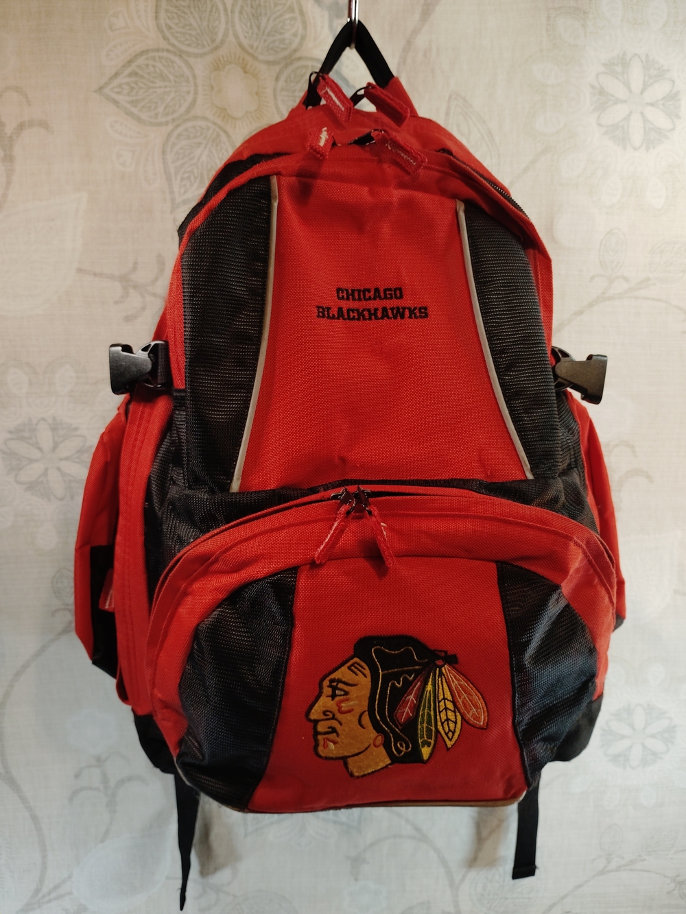 NHL Chicago Blackhawks Red and Black Backpack